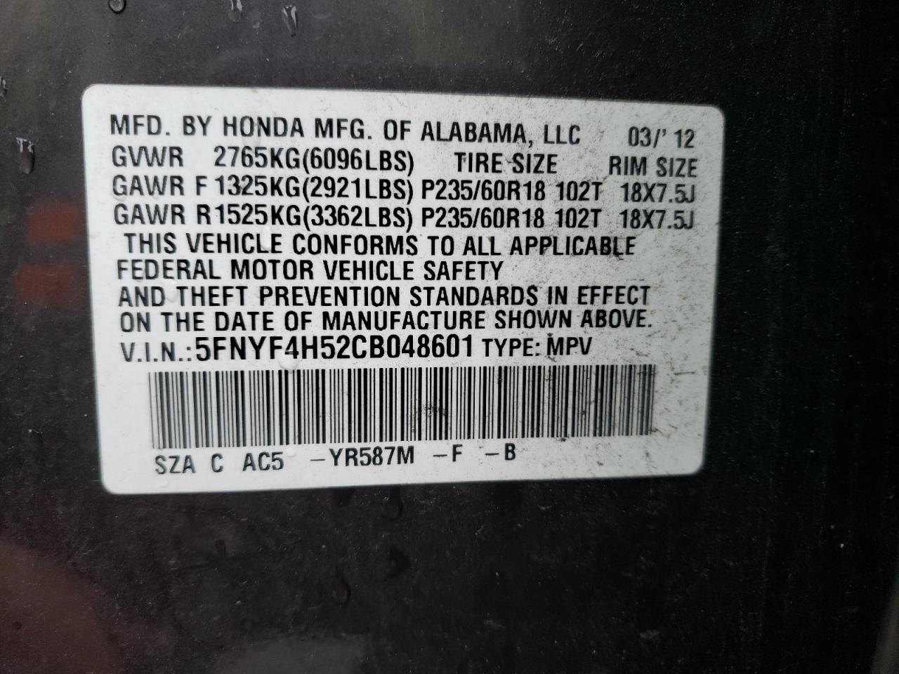 2012 Honda Pilot - Image 14