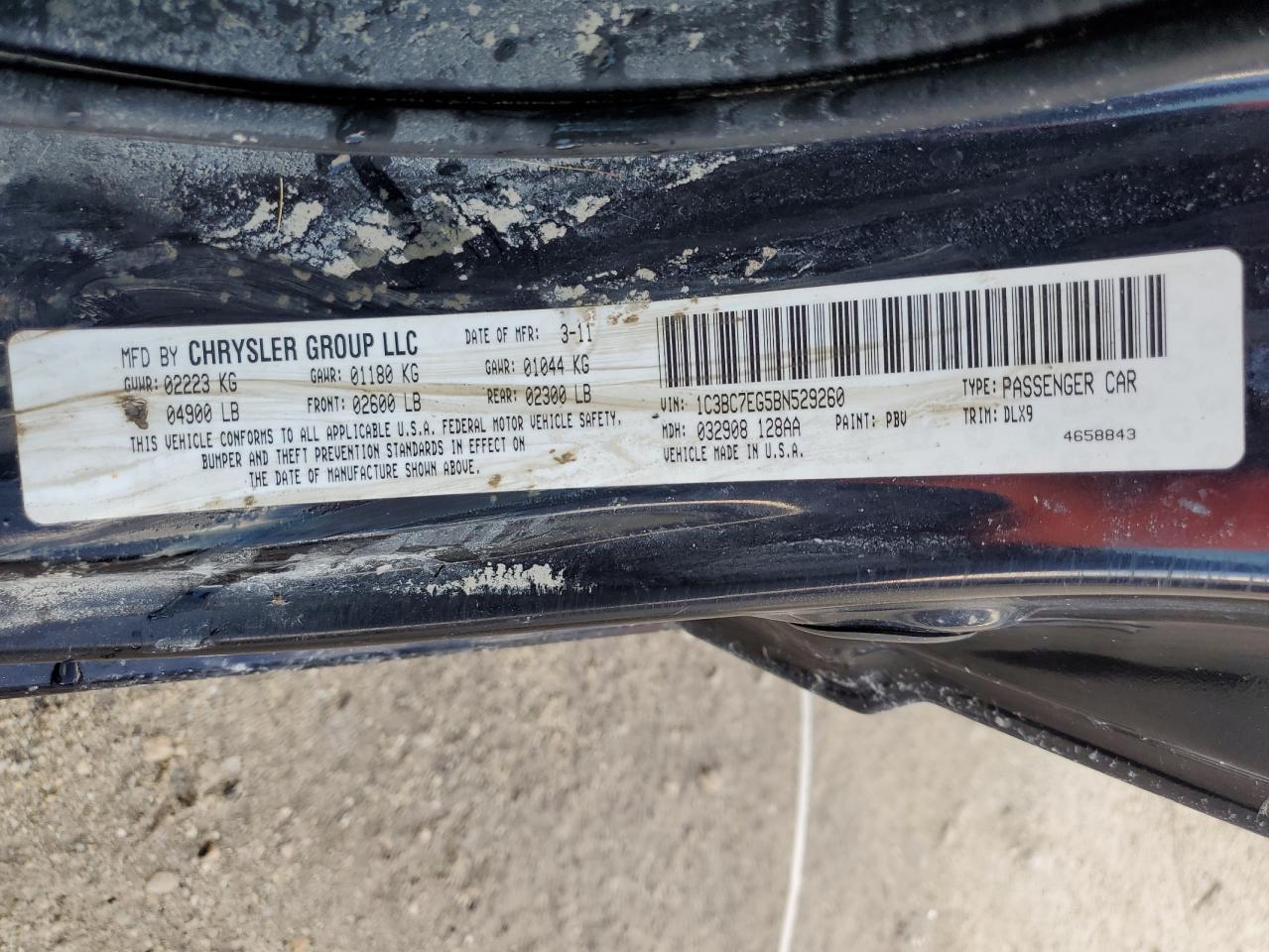 2011 Chrysler 200 Limited VIN: 1C3BC7EG5BN529260 Lot: 73935114