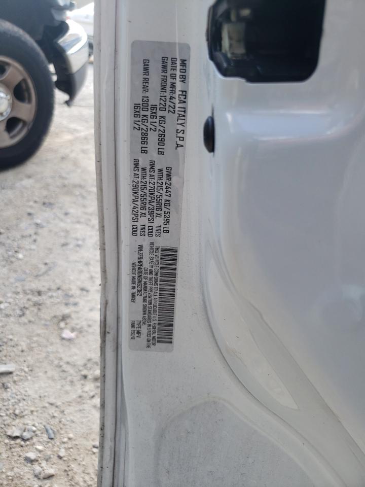 2022 Ram Promaster City Tradesman VIN: ZFBHRFAB6N6W62362 Lot: 74530014