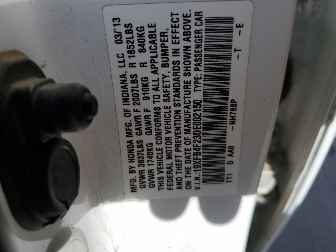 19XFB4F23DE002150 2013 Honda Civic Hybrid