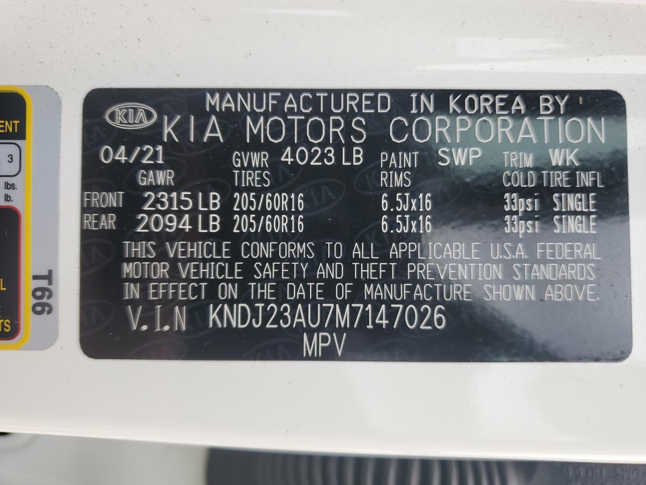 KNDJ23AU7M7147026 2021 Kia Soul Lx