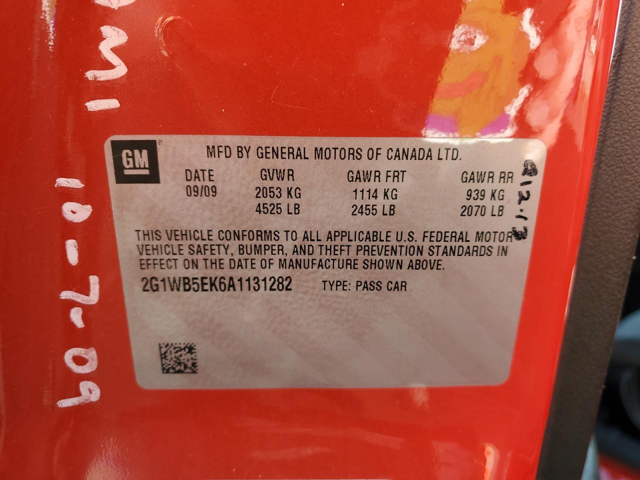 2010 Chevrolet Impala Lt VIN: 2G1WB5EK6A1131282 Lot: 75497284