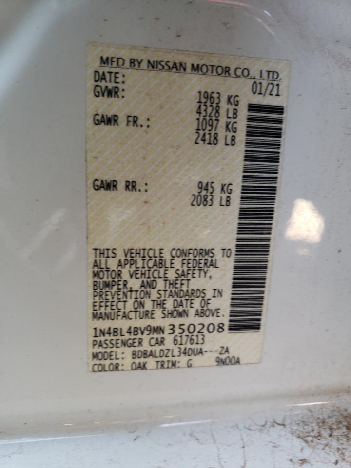 1N4BL4BV9MN350208 2021 Nissan Altima S