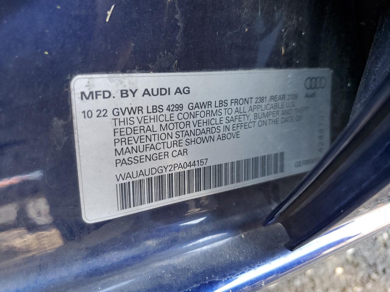 2023 Audi A3 Premium VIN: WAUAUDGY2PA044157 Lot: 77150494