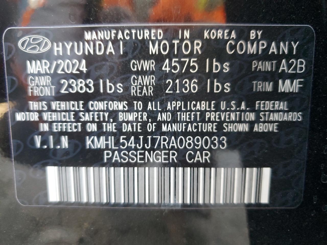 VIN KMHL54JJ7RA089033 2024 HYUNDAI SONATA no.13