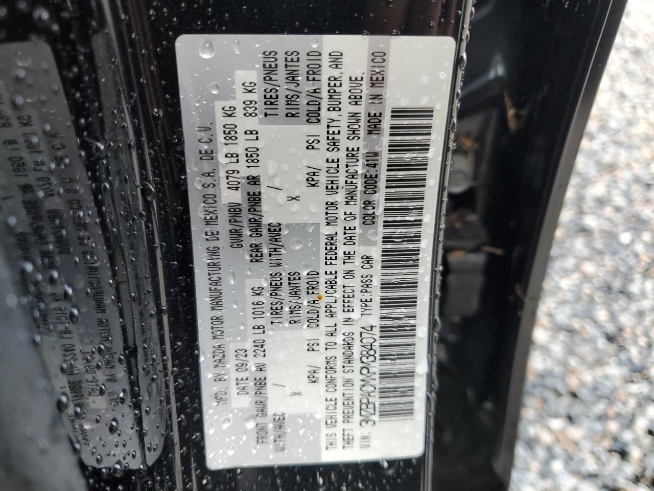 3MZBPACMXPM384074 2023 Mazda 3 Preferred