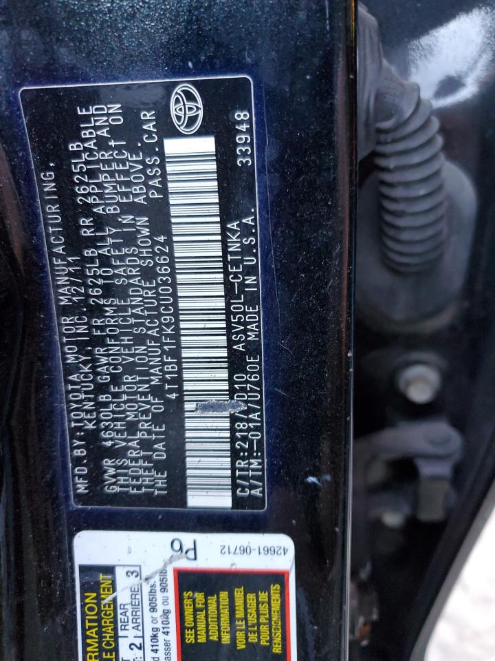 4T1BF1FK9CU036624 2012 Toyota Camry Base