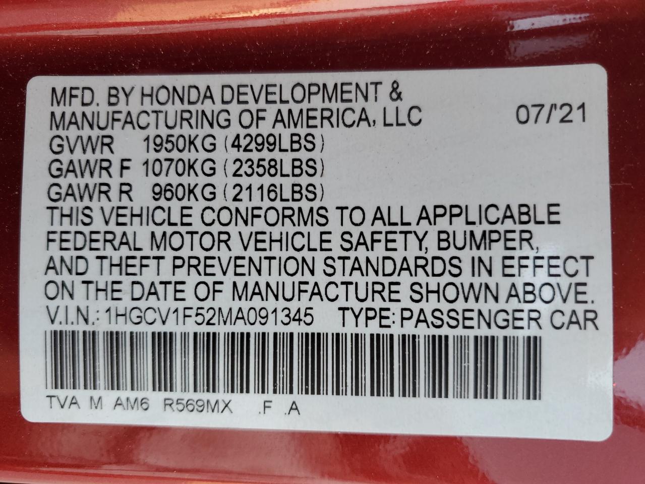 2021 Honda Accord - Image 14