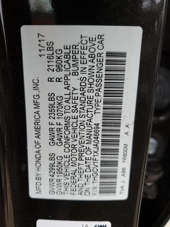 1HGCV1F1XJA046694 2018 Honda Accord Lx