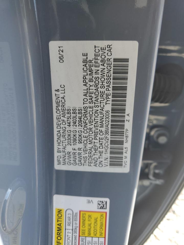 1HGCV2F38MA023006 2021 Honda Accord Sport