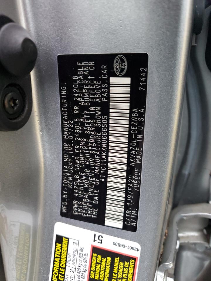 4T1C11AKXNU666505 2022 TOYOTA CAMRY - Image 13