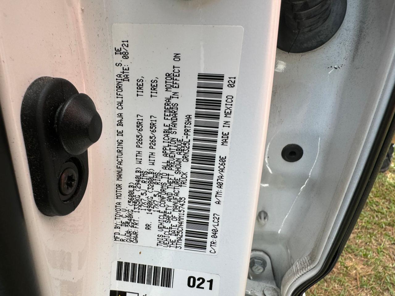 3TMAZ5CN4MM157435 2021 Toyota Tacoma Double Cab