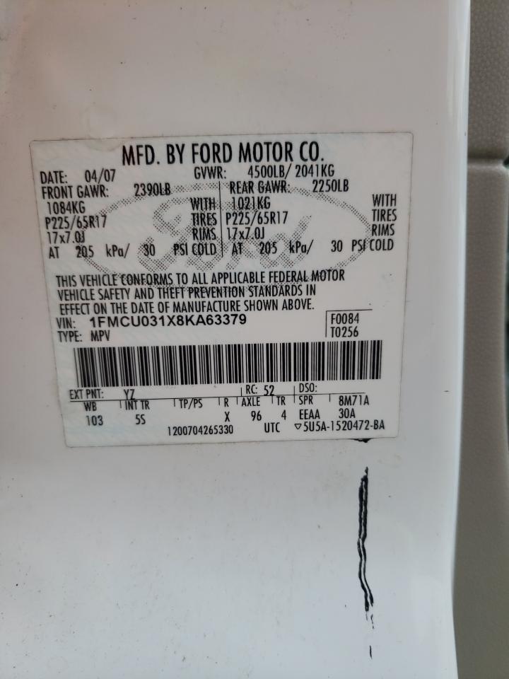 1FMCU031X8KA63379 2008 Ford Escape Xlt