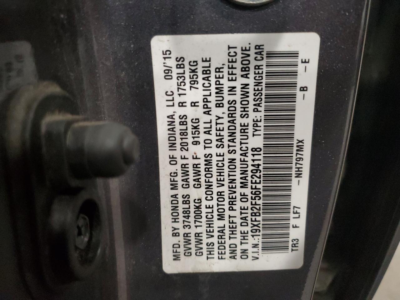 19XFB2F56FE294118 2015 HONDA CIVIC - Image 12