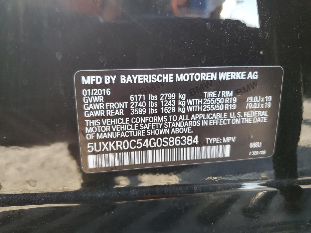 5UXKR0C54G0S86384 2016 BMW X5 xDrive35I