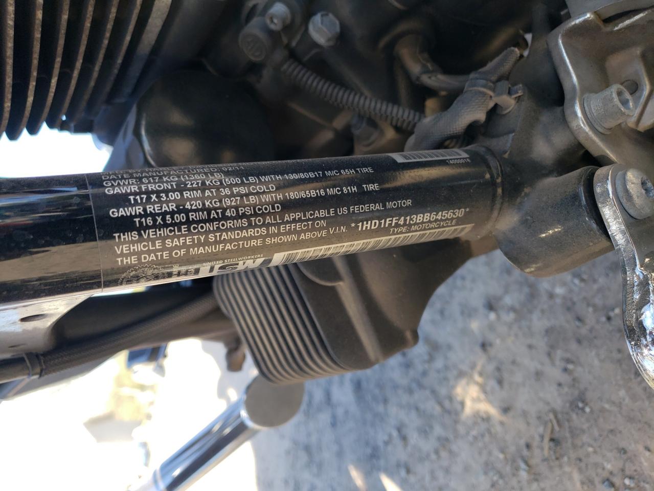 2011 Harley-Davidson Flhtc VIN: 1HD1FF413BB645630 Lot: 74746414