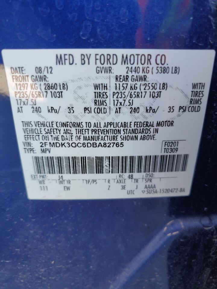 2FMDK3GC6DBA82765 2013 Ford Edge Se