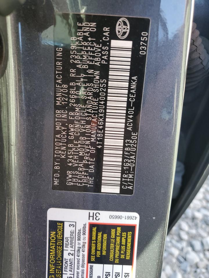 4T1BE46KX9U400255 2009 Toyota Camry Base