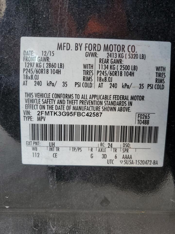 2FMTK3G95FBC42587 2015 Ford Edge Se