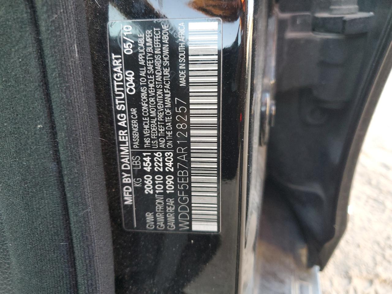 2010 Mercedes-Benz C 300 VIN: WDDGF5EB7AR128257 Lot: 77664154