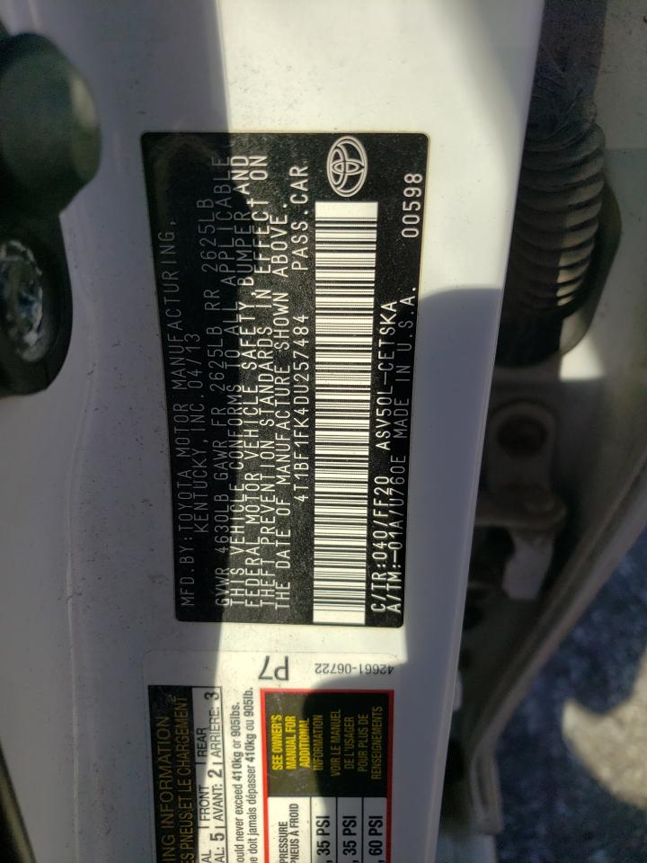 4T1BF1FK4DU257484 2013 Toyota Camry L