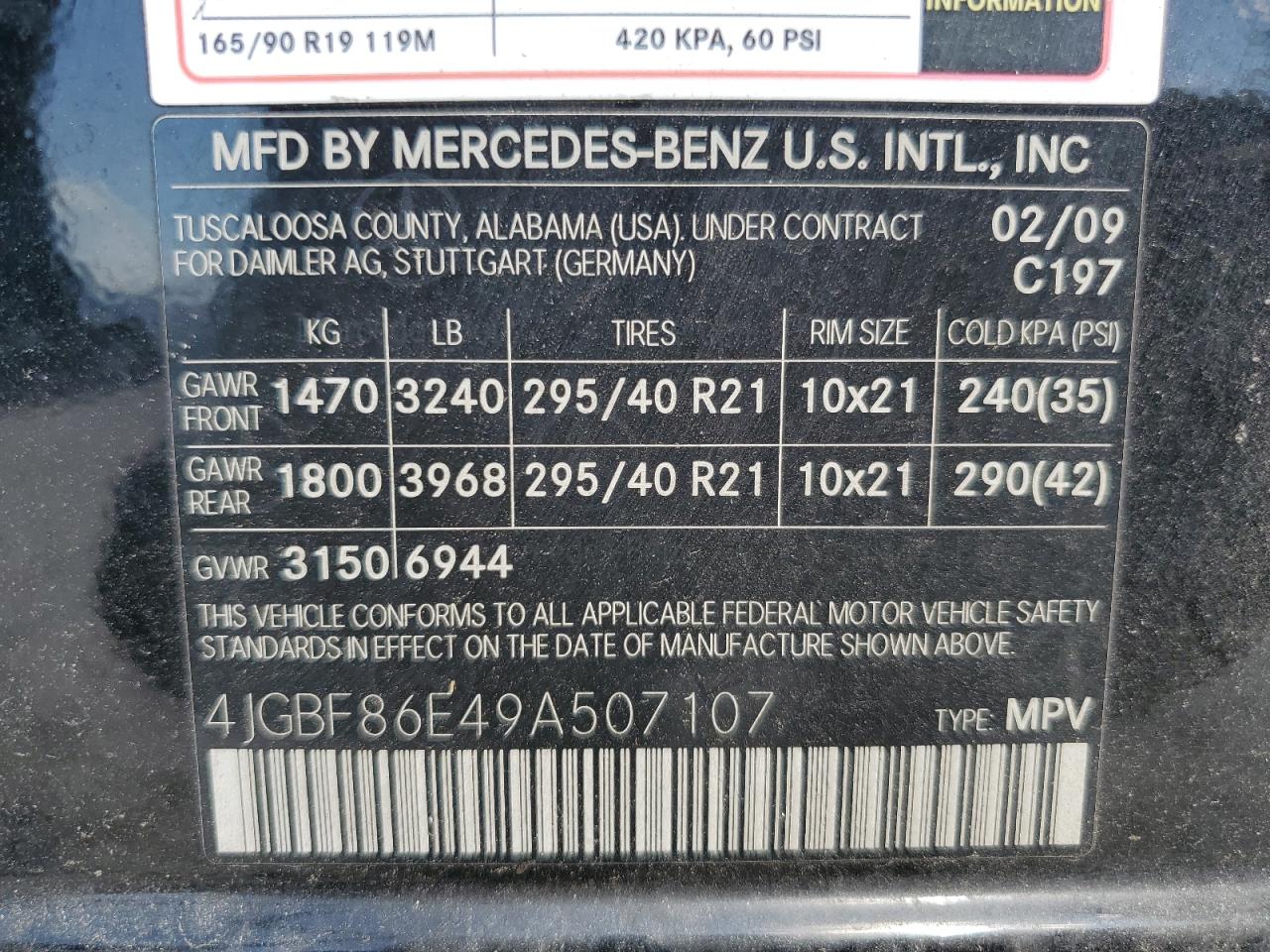 4JGBF86E49A507107 2009 Mercedes-Benz Gl 550 4Matic