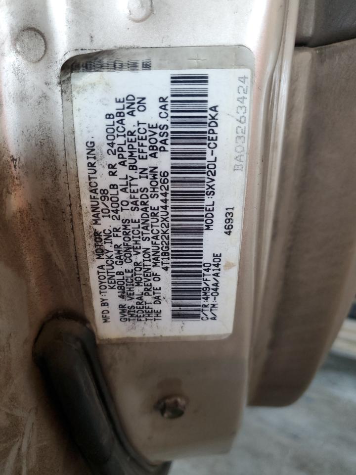 4T1BG22K2XU444266 1999 Toyota Camry Ce