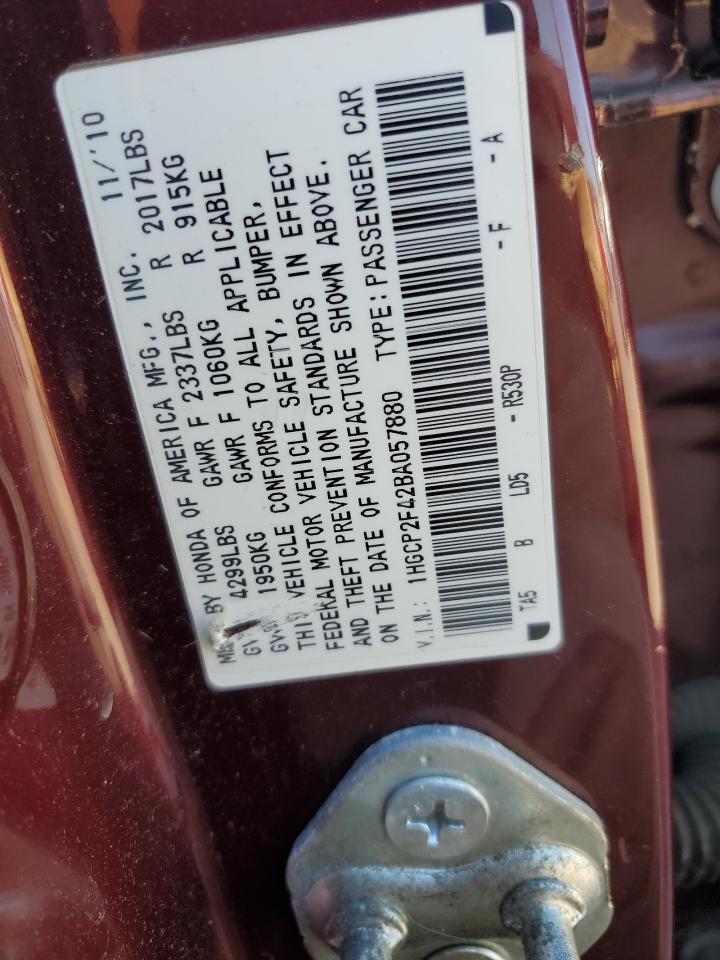 1HGCP2F42BA057880 2011 Honda Accord Lxp