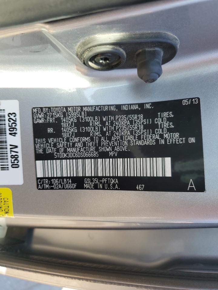 5TDDK3DC6DS066685 2013 Toyota Sienna Xle