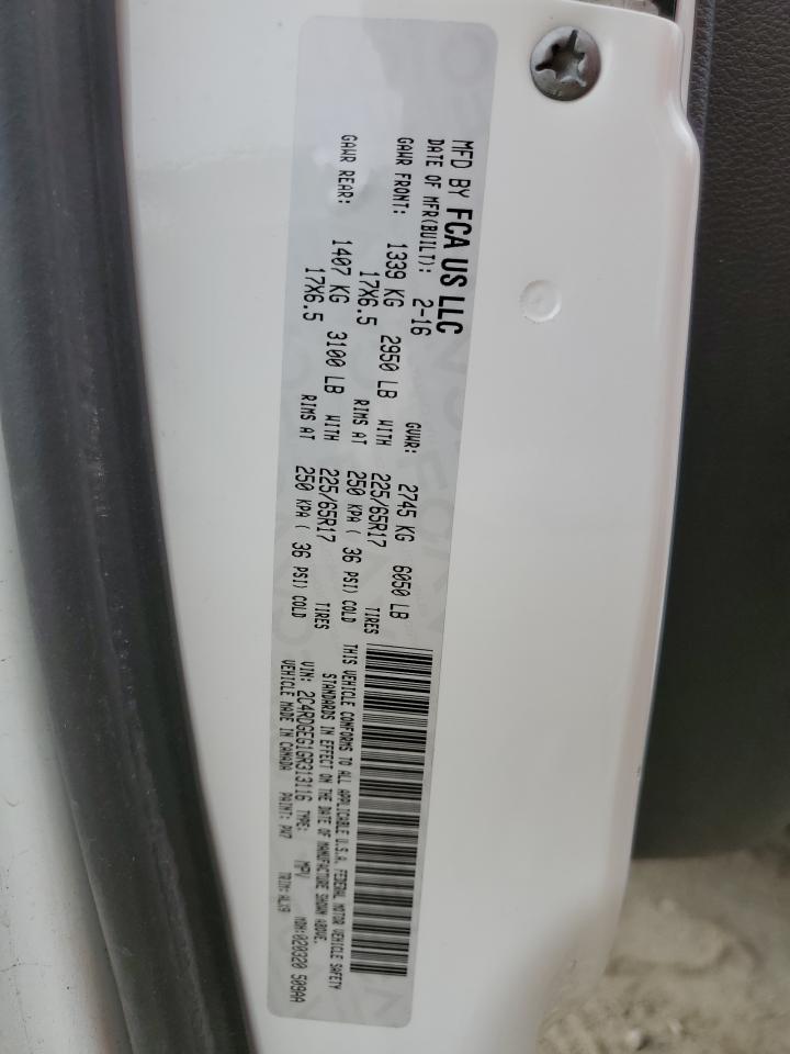 2016 Dodge Grand Caravan R/T VIN: 2C4RDGEG1GR313116 Lot: 74356484