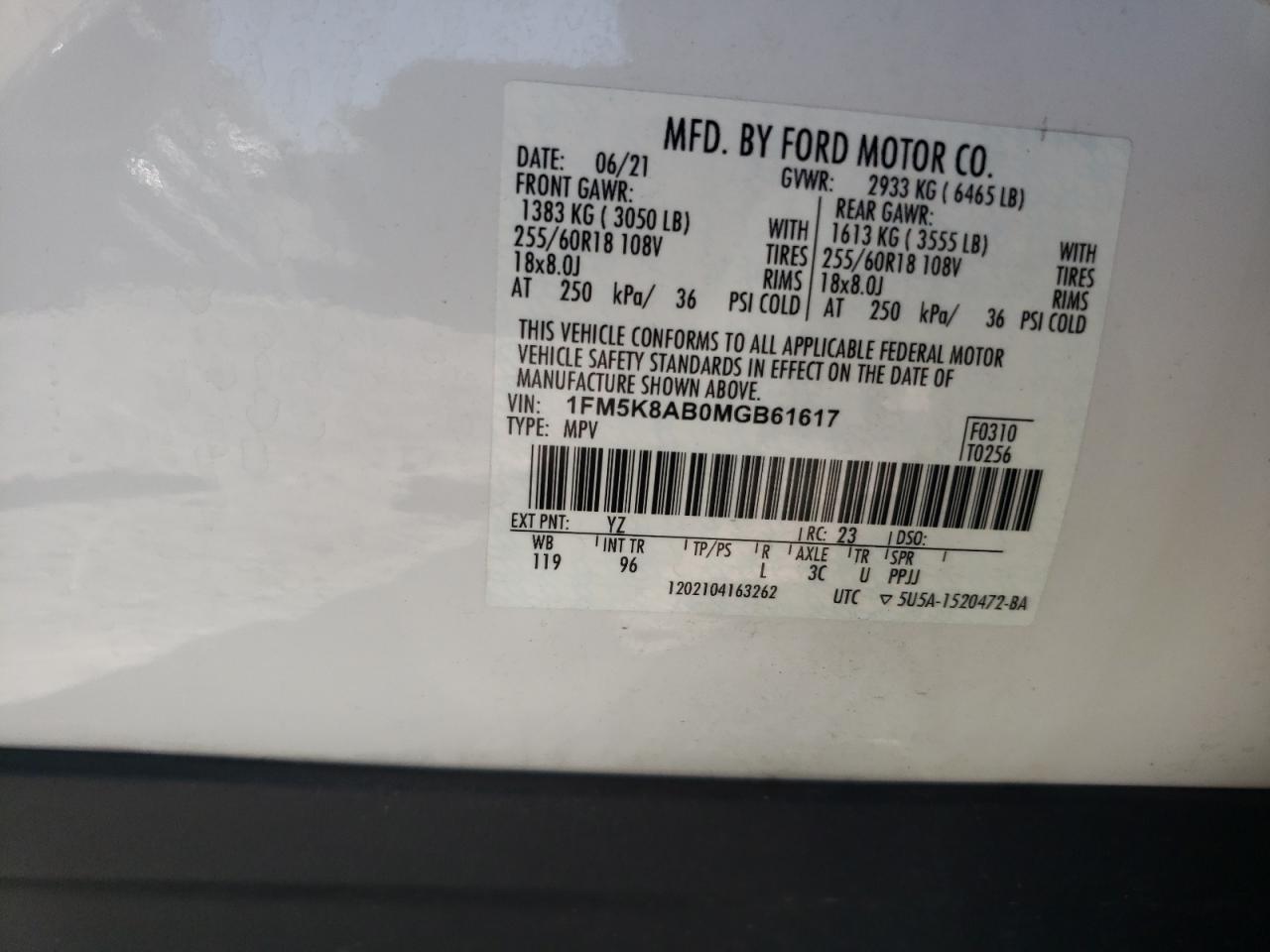 1FM5K8AB0MGB61617 2021 FORD EXPLORER - Image 14