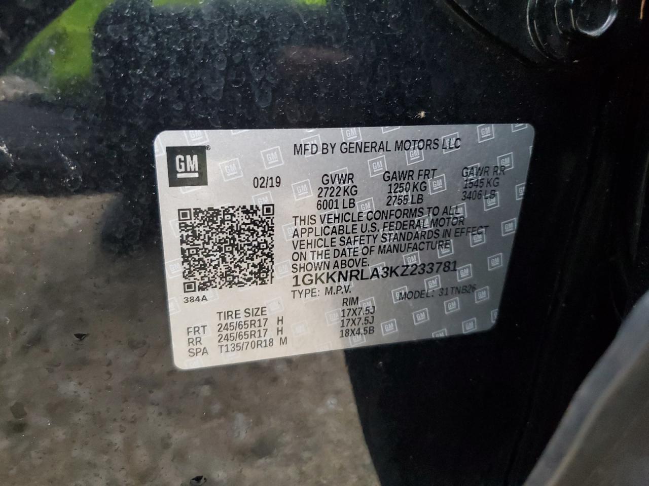 1GKKNRLA3KZ233781 2019 GMC Acadia Sle