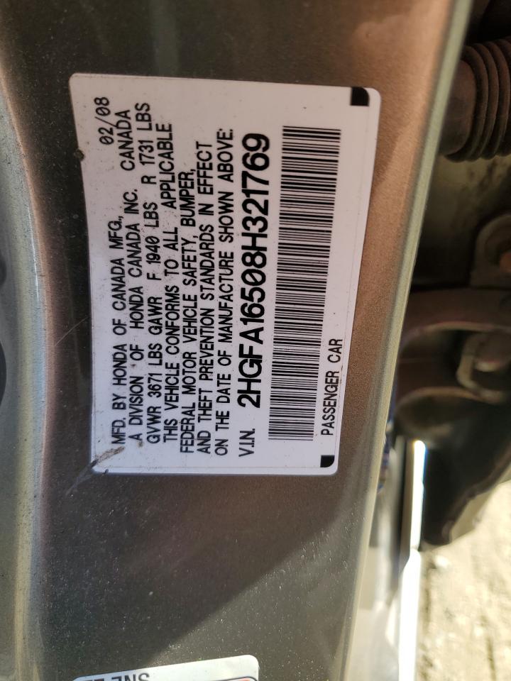 2HGFA16508H321769 2008 Honda Civic Lx