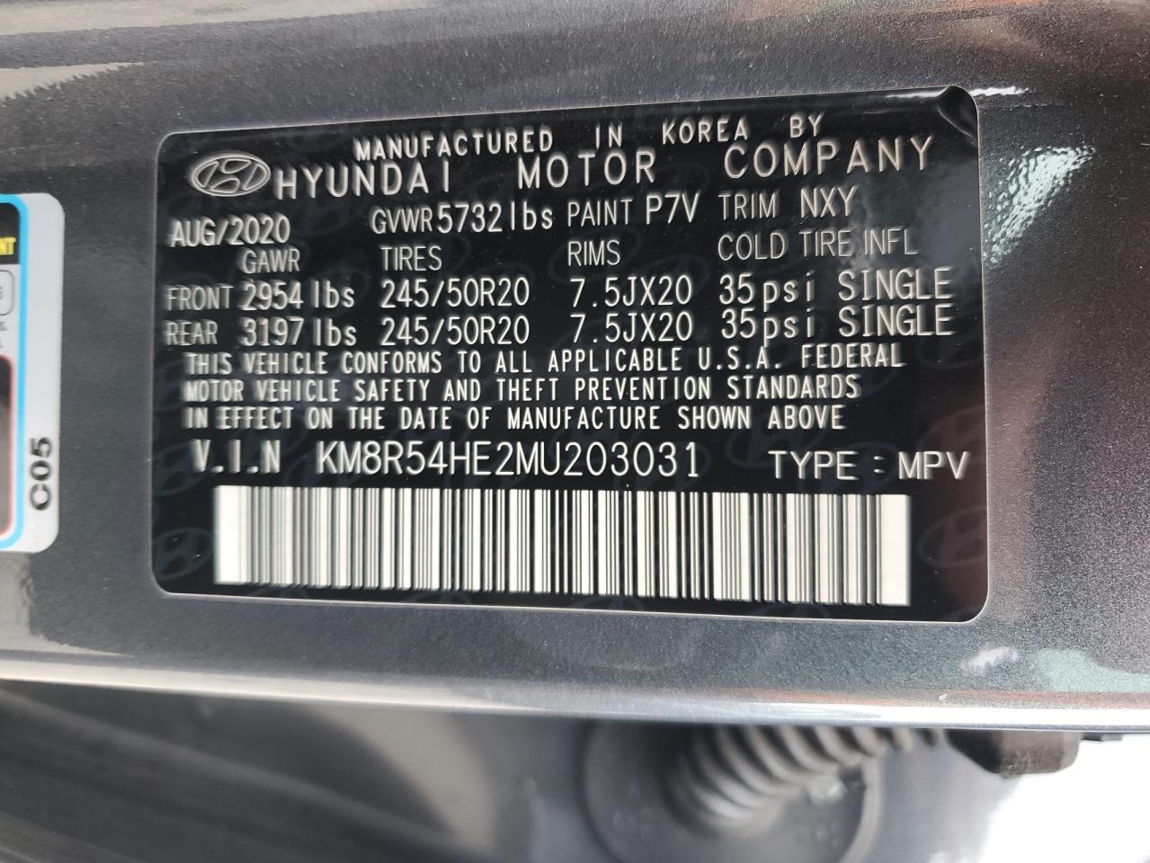 2021 Hyundai Palisade Limited VIN: KM8R54HE2MU203031 Lot: 73462434