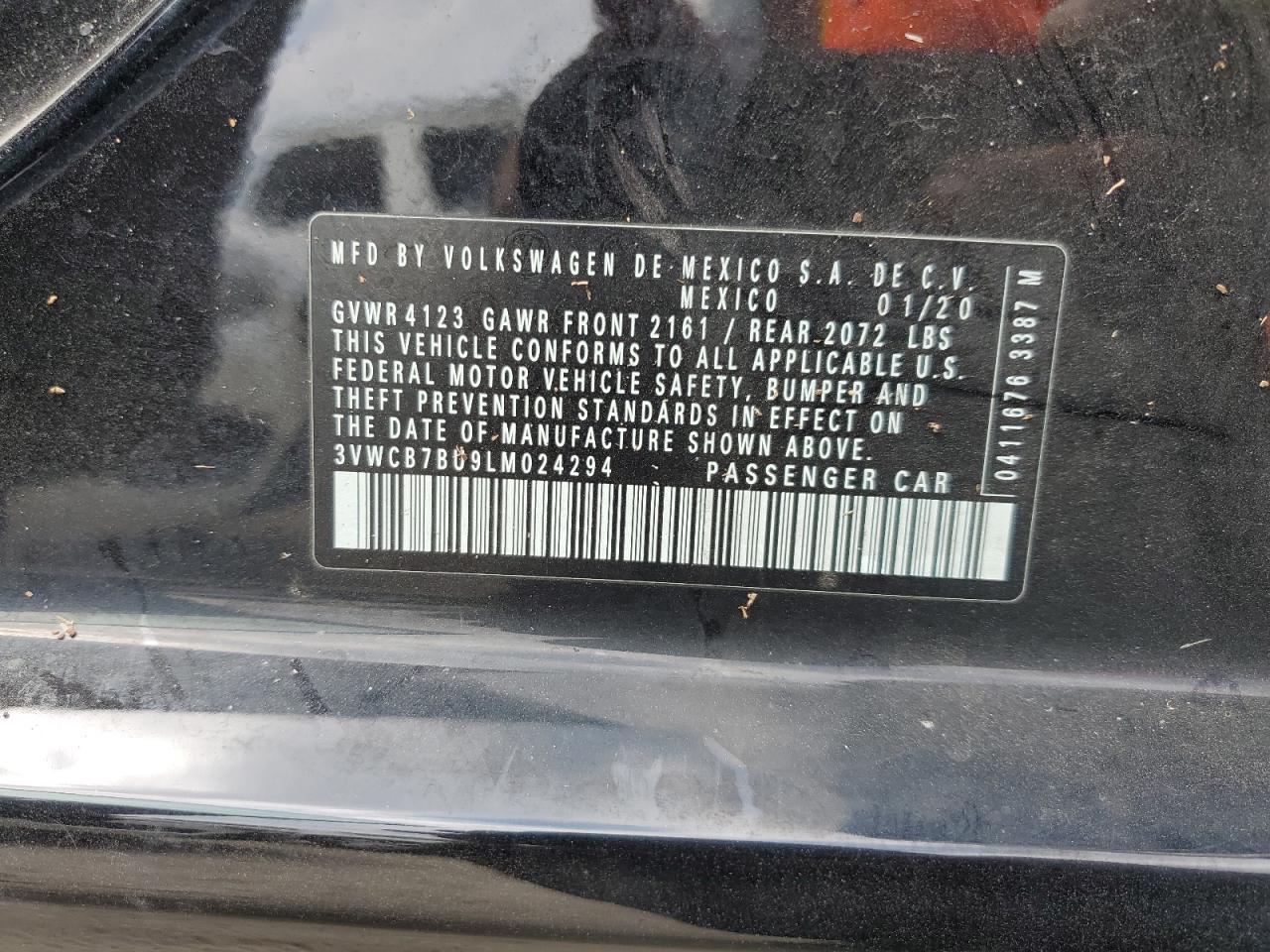 2020 Volkswagen Jetta S VIN: 3VWCB7BU9LM024294 Lot: 75065264