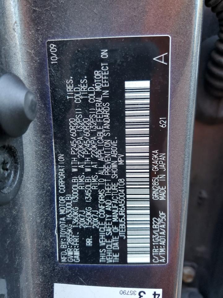 JTEBU5JR6A5004108 2010 Toyota 4Runner Sr5