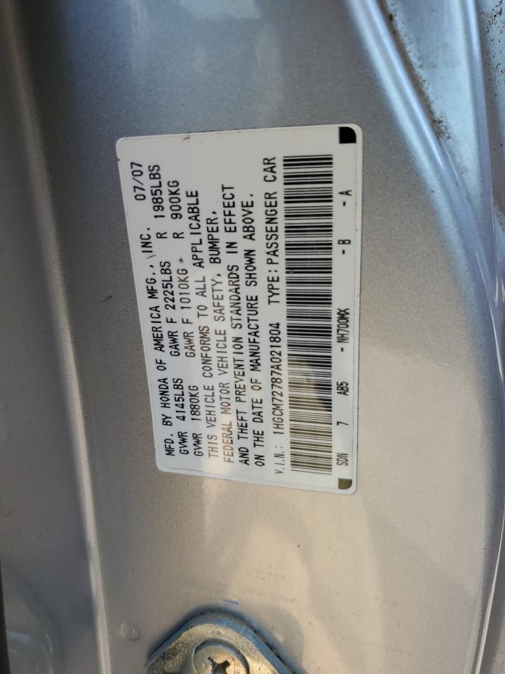 1HGCM72787A021804 2007 Honda Accord Ex