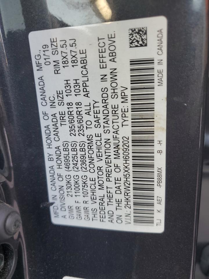 2HKRW2H5XKH609202 2019 Honda Cr-V Ex