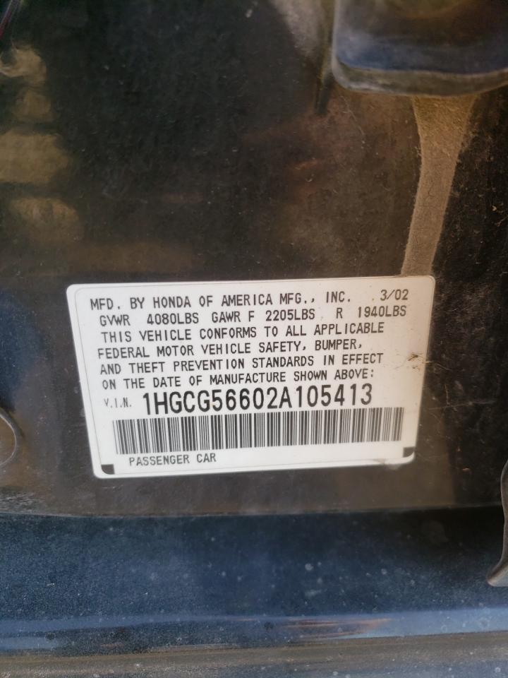 1HGCG56602A105413 2002 Honda Accord Ex