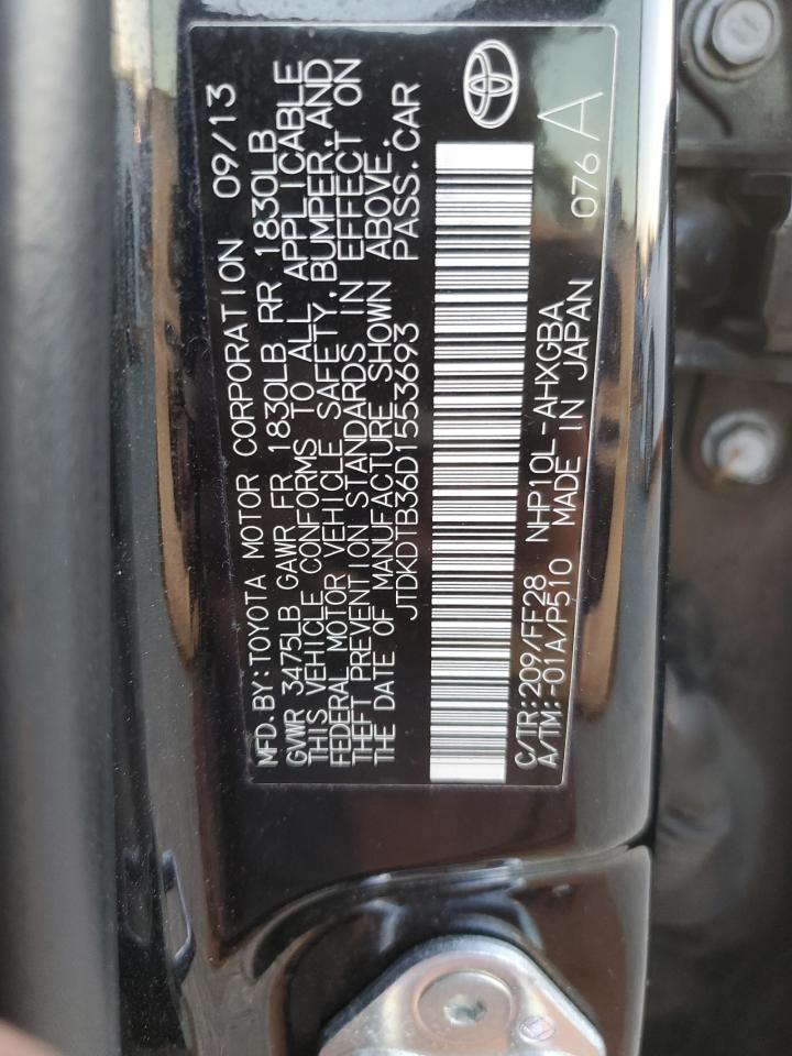 JTDKDTB36D1553693 2013 Toyota Prius C