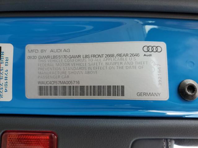 WAUC4CF57MA005716 Audi S5/RS5 S5 PREMIUM 12