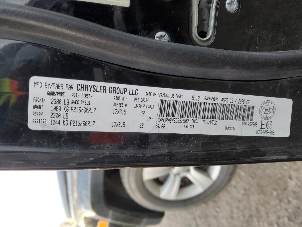 2014 Jeep Patriot VIN: 1C4NJRABXED652907 Lot: 78026444
