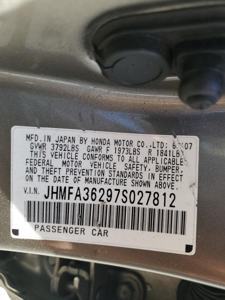 JHMFA36297S027812 2007 Honda Civic Hybrid