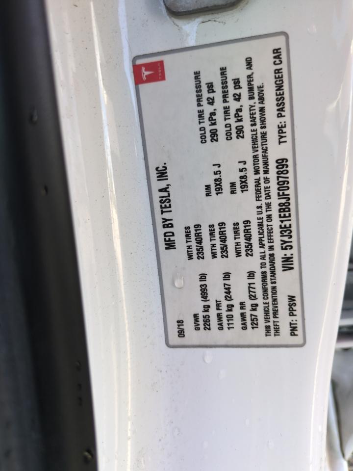 5YJ3E1EB8JF097899 2018 Tesla Model 3