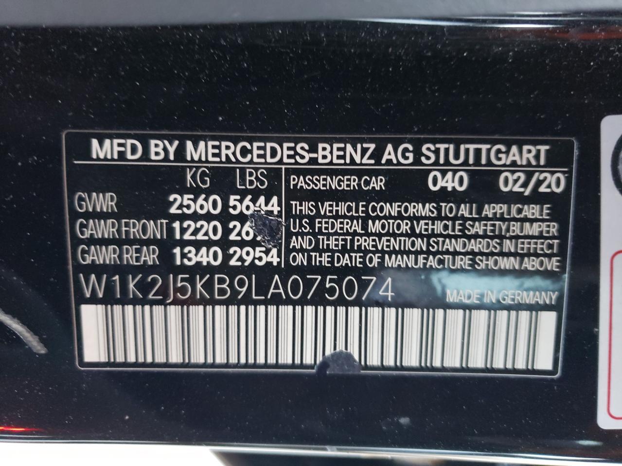 W1K2J5KB9LA075074 2020 Mercedes-Benz Cls 450 4Matic