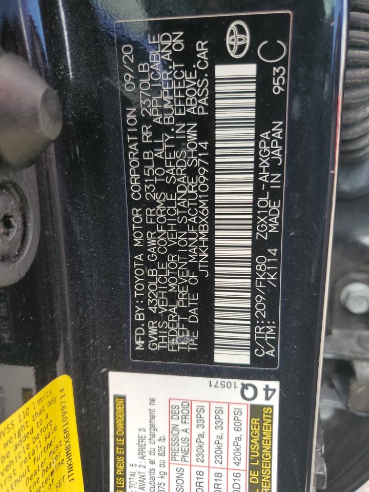 2021 Toyota C-Hr Xle VIN: JTNKHMBX6M1099714 Lot: 73476584