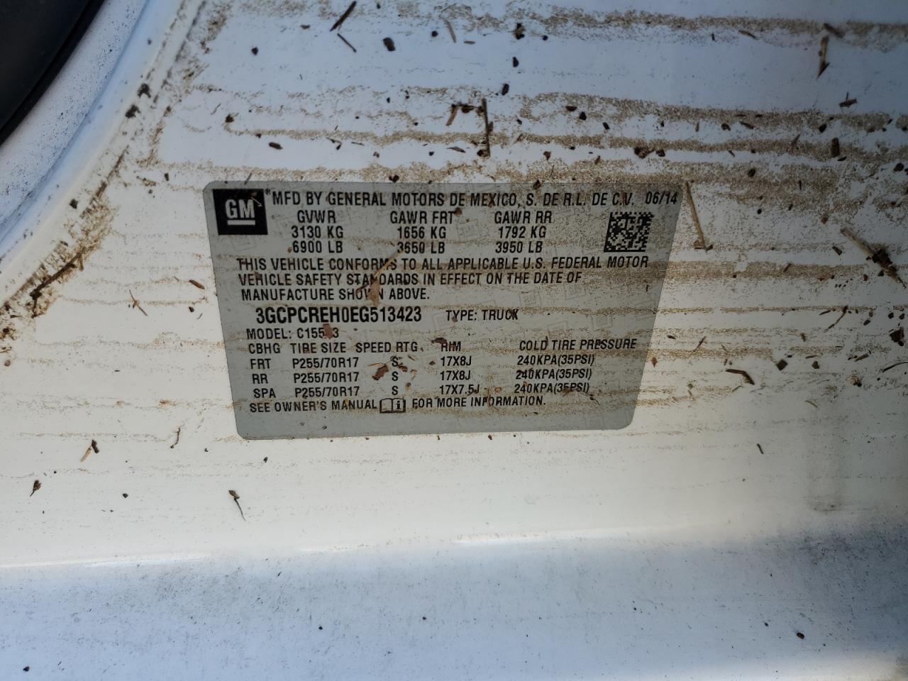 2014 Chevrolet Silverado C1500 Lt VIN: 3GCPCREH0EG513423 Lot: 76051754