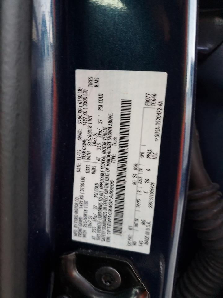 2016 Ford F150 Supercrew VIN: 1FTEW1C84GFA50905 Lot: 74738644