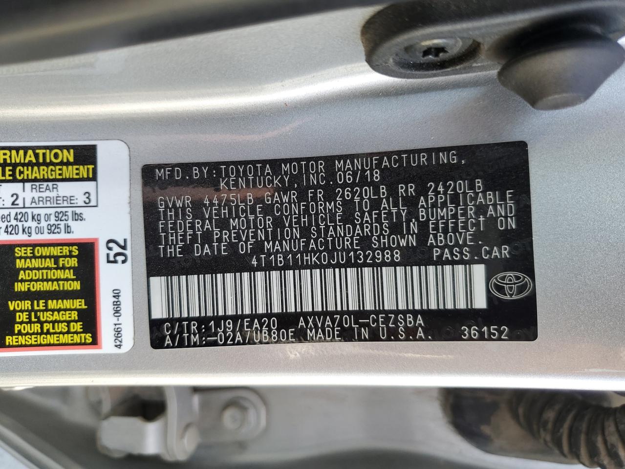 2018 Toyota Camry - Image 12