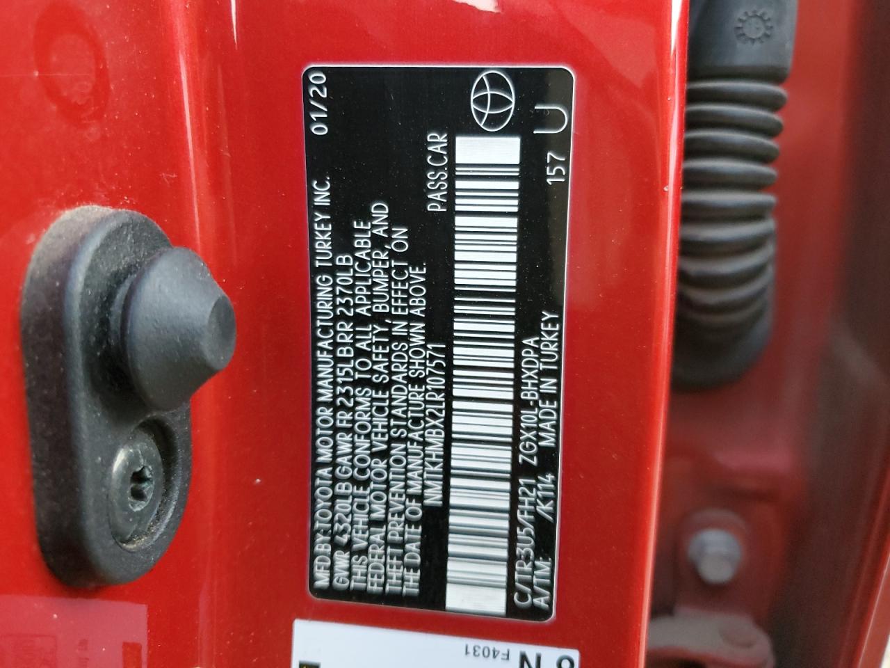 NMTKHMBX2LR107571 2020 Toyota C-Hr Xle